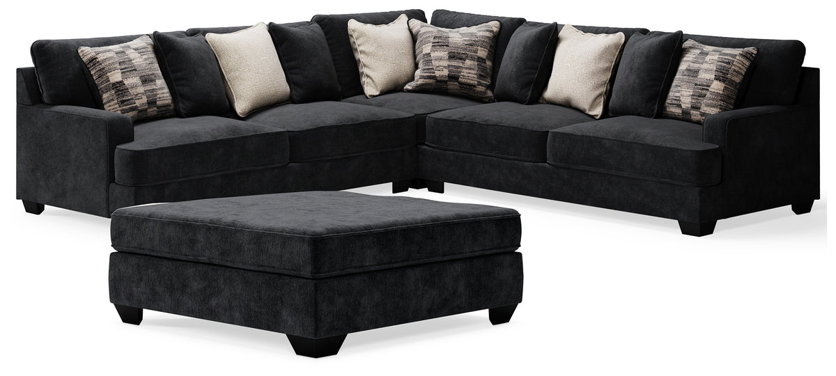 Best Furniture Outlet - Ashley Furniture - Lavernett 3-Piece Sectional and Oversized Ottoman - 3-Piece Sectional and Oversized Ottoman - 59603U3