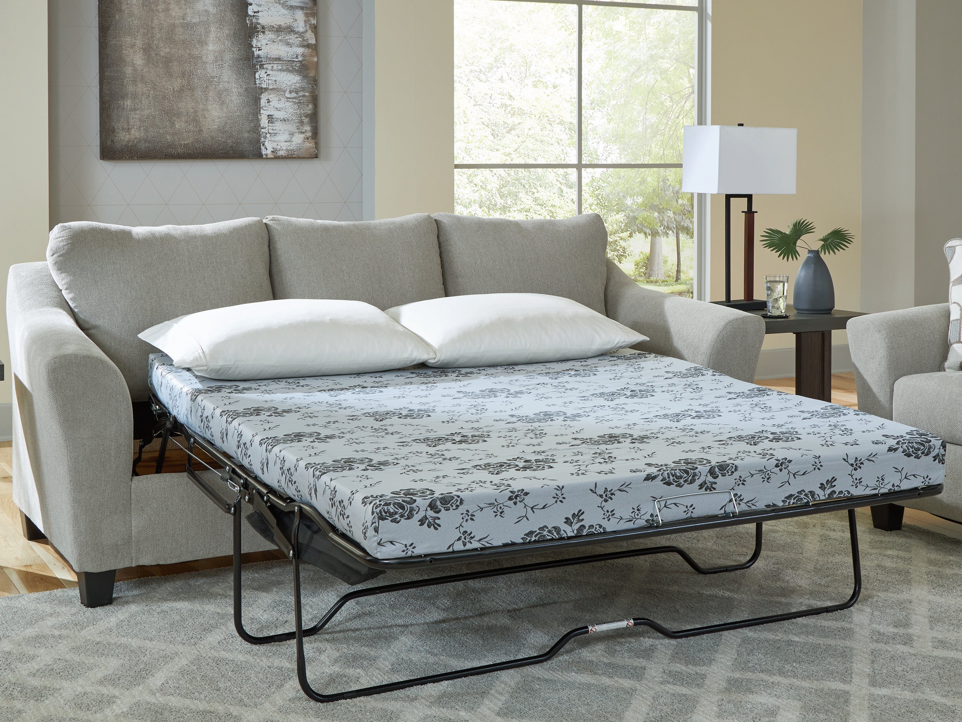 Best Furniture Outlet - Ashley Furniture - Willarae Living Room - Queen Sofa Sleeper / Taupe - 5980339