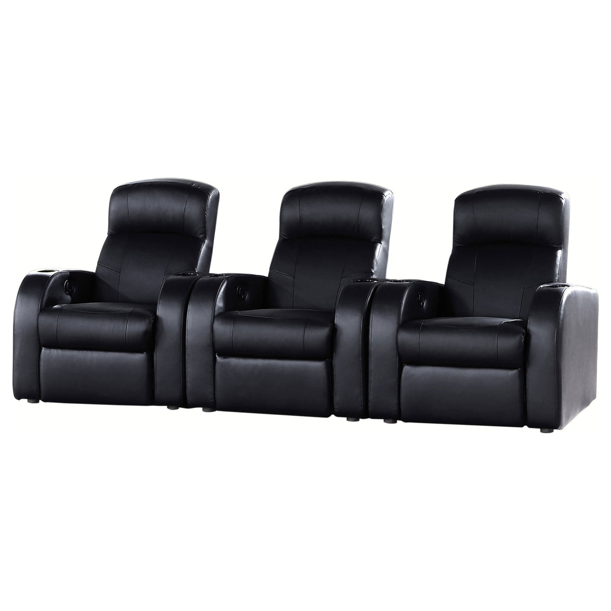 Best Furniture Outlet - Coaster - Cyrus 3-piece Upholstered Home Theater Seating - 600001-S3B