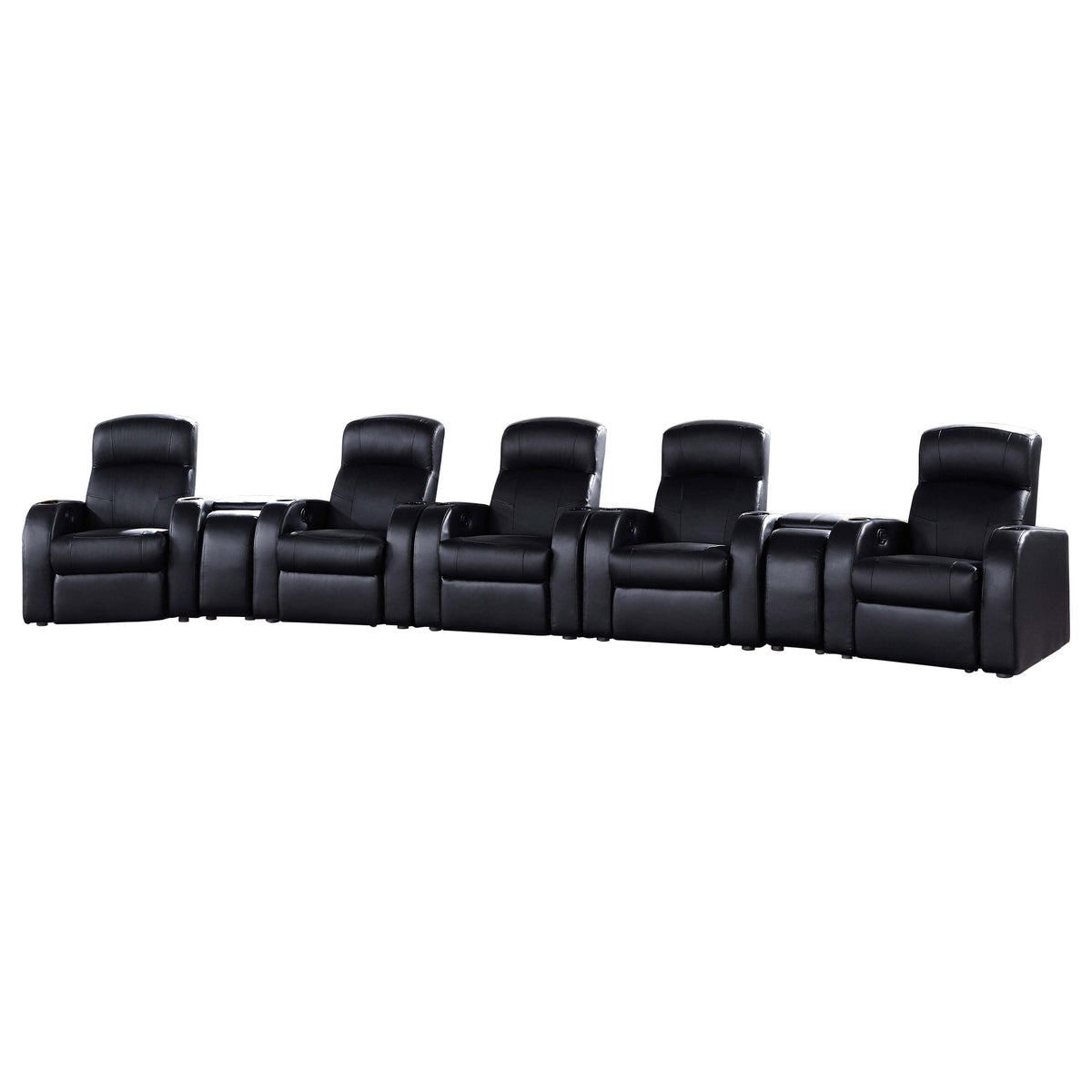 Best Furniture Outlet - Coaster - Cyrus 7-piece Upholstered Home Theater Seating - 600001-S5B
