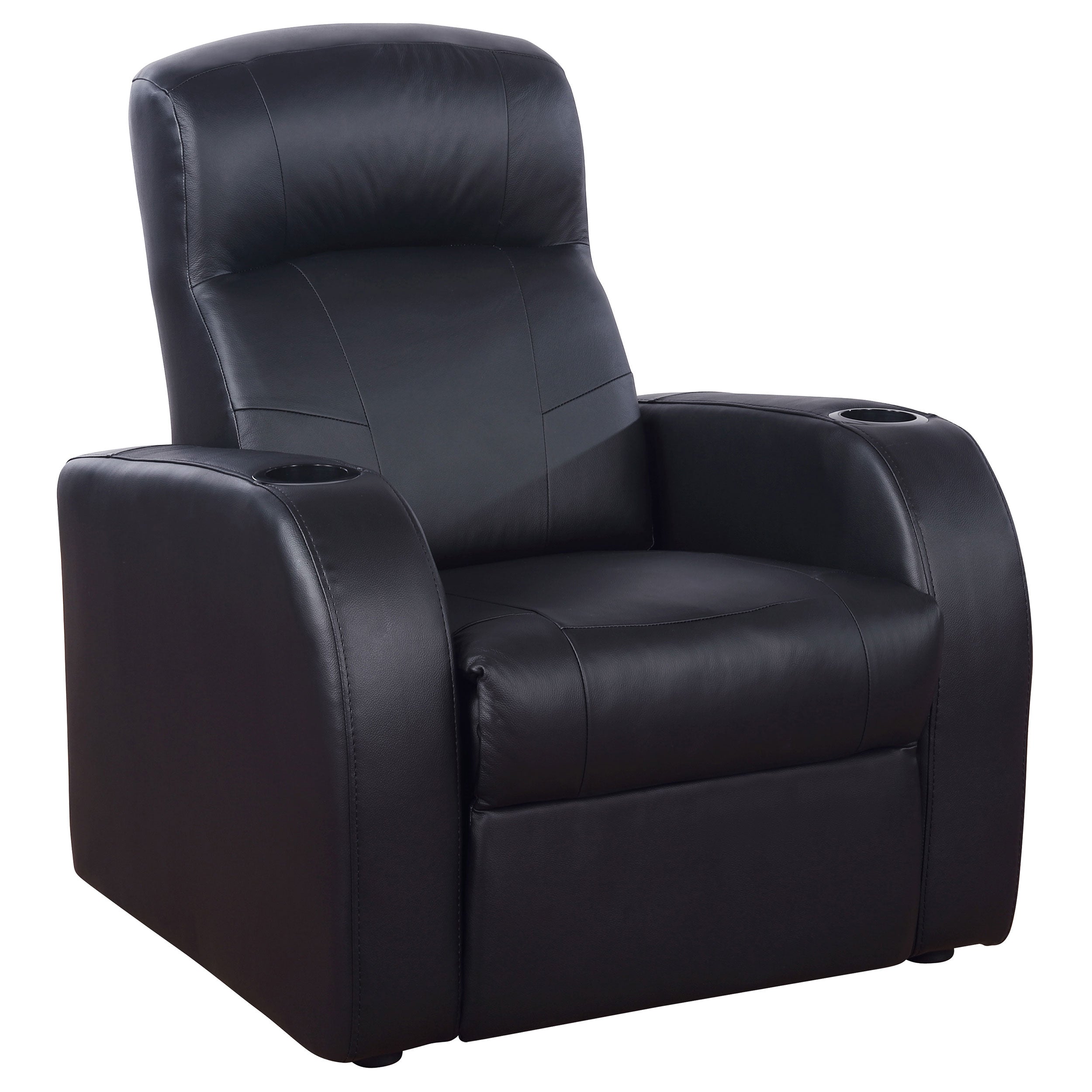 Best Furniture Outlet - Coaster - Cyrus Upholstered Track Arm Recliner Black - 600001