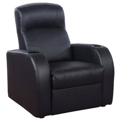 Best Furniture Outlet - Coaster - Cyrus Upholstered Track Arm Recliner Black - 600001