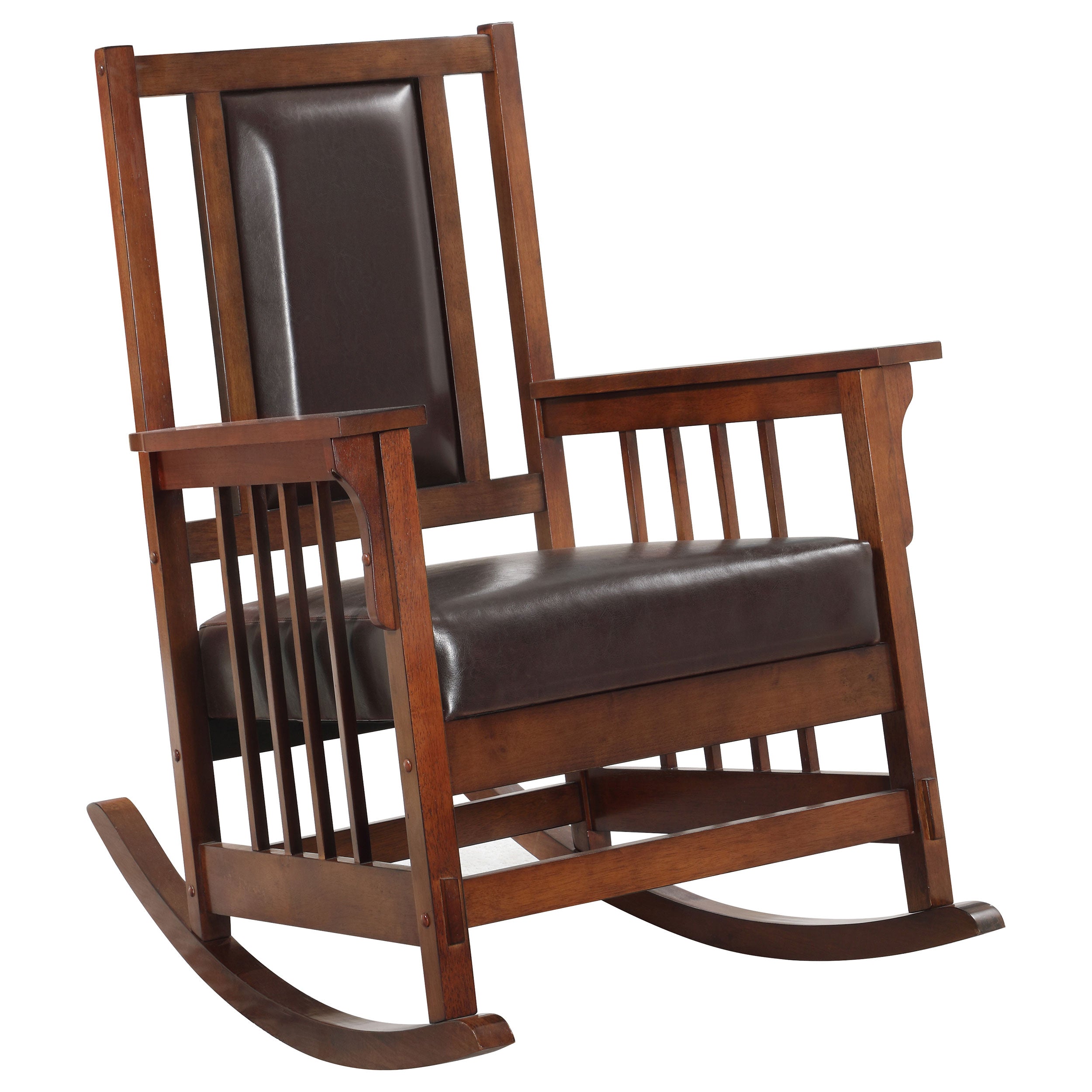 Best Furniture Outlet - Coaster - Ida Upholstered Rocking Chair Tobacco and Dark Brown - 600058