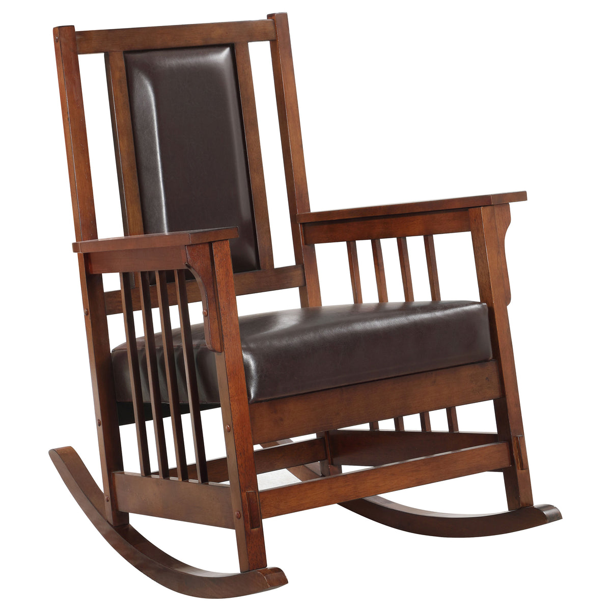 Best Furniture Outlet - Coaster - Ida Upholstered Rocking Chair Tobacco and Dark Brown - 600058