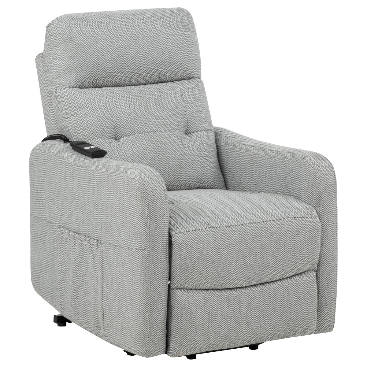 Best Furniture Outlet - Coaster - Dayes Upholstered Power Lift Recliner Chair Light Grey - 600130P