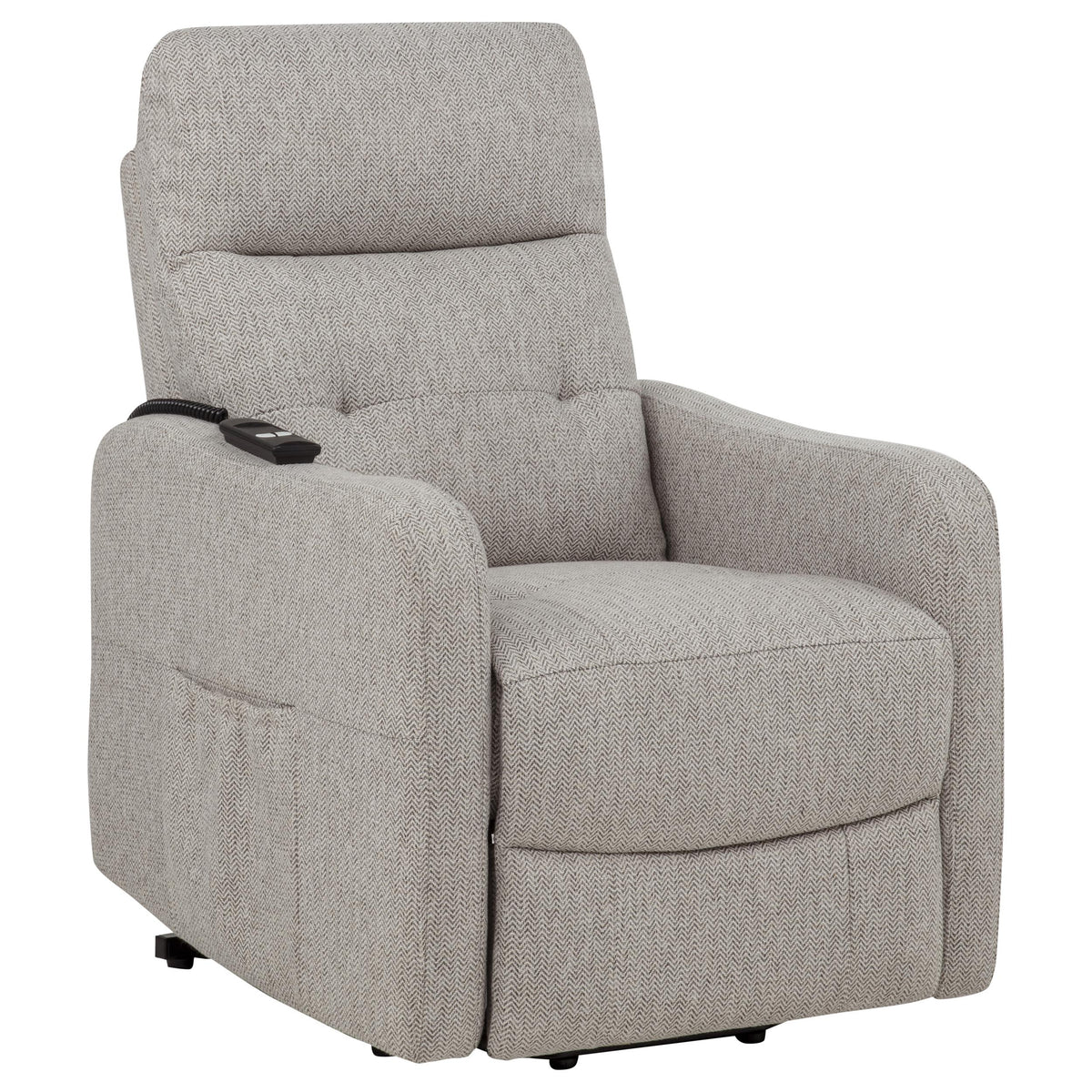 Best Furniture Outlet - Coaster - Dayes Upholstered Power Lift Recliner Chair Taupe - 600131P