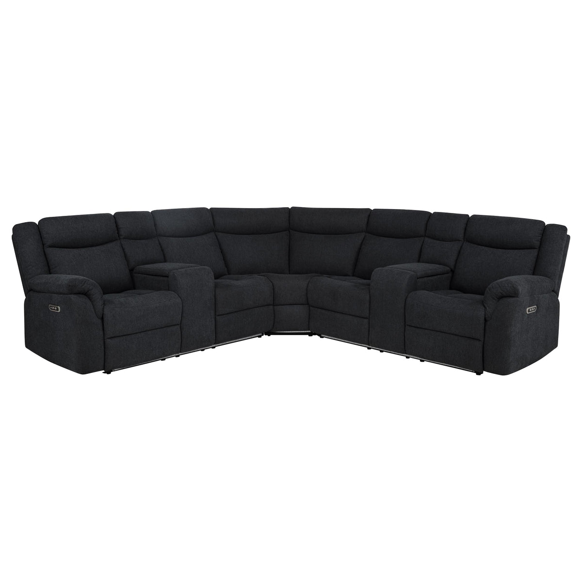 Best Furniture Outlet - Coaster - Hagen Upholstered Power Reclining Sectional Sofa Steel Grey - 600500P