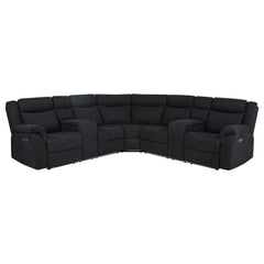 Best Furniture Outlet - Coaster - Hagen Upholstered Power Reclining Sectional Sofa Steel Grey - 600500P