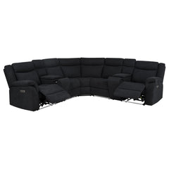 Hagen Upholstered Power Reclining Sectional Sofa Steel Grey