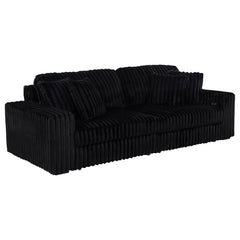 Best Furniture Outlet - Coaster - Jacana Corduroy Upholstered Dual Power Chaise Sofa Black - 600537P