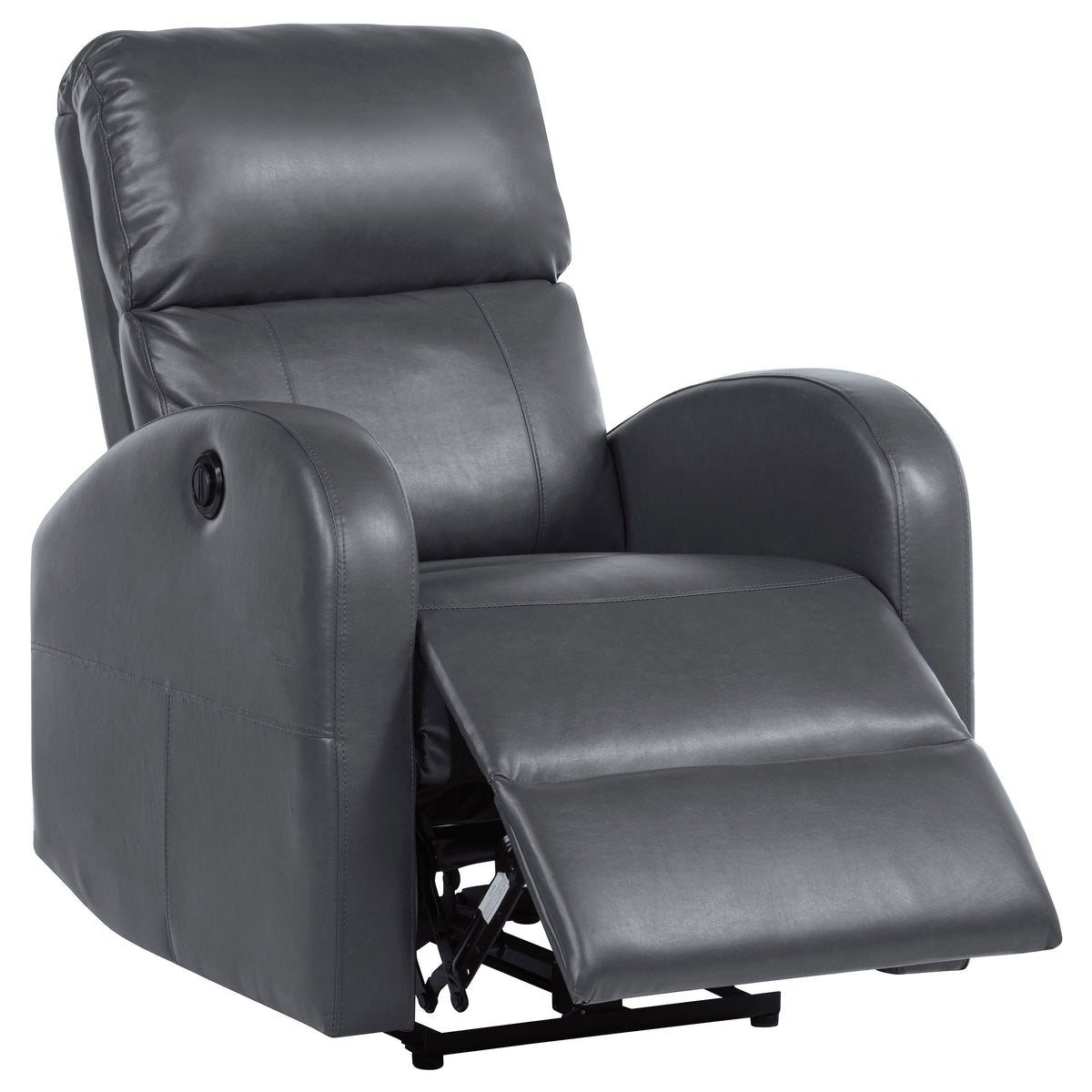 Best Furniture Outlet - Coaster - Grant Upholstered Power Recliner Chair Grey - 601499P