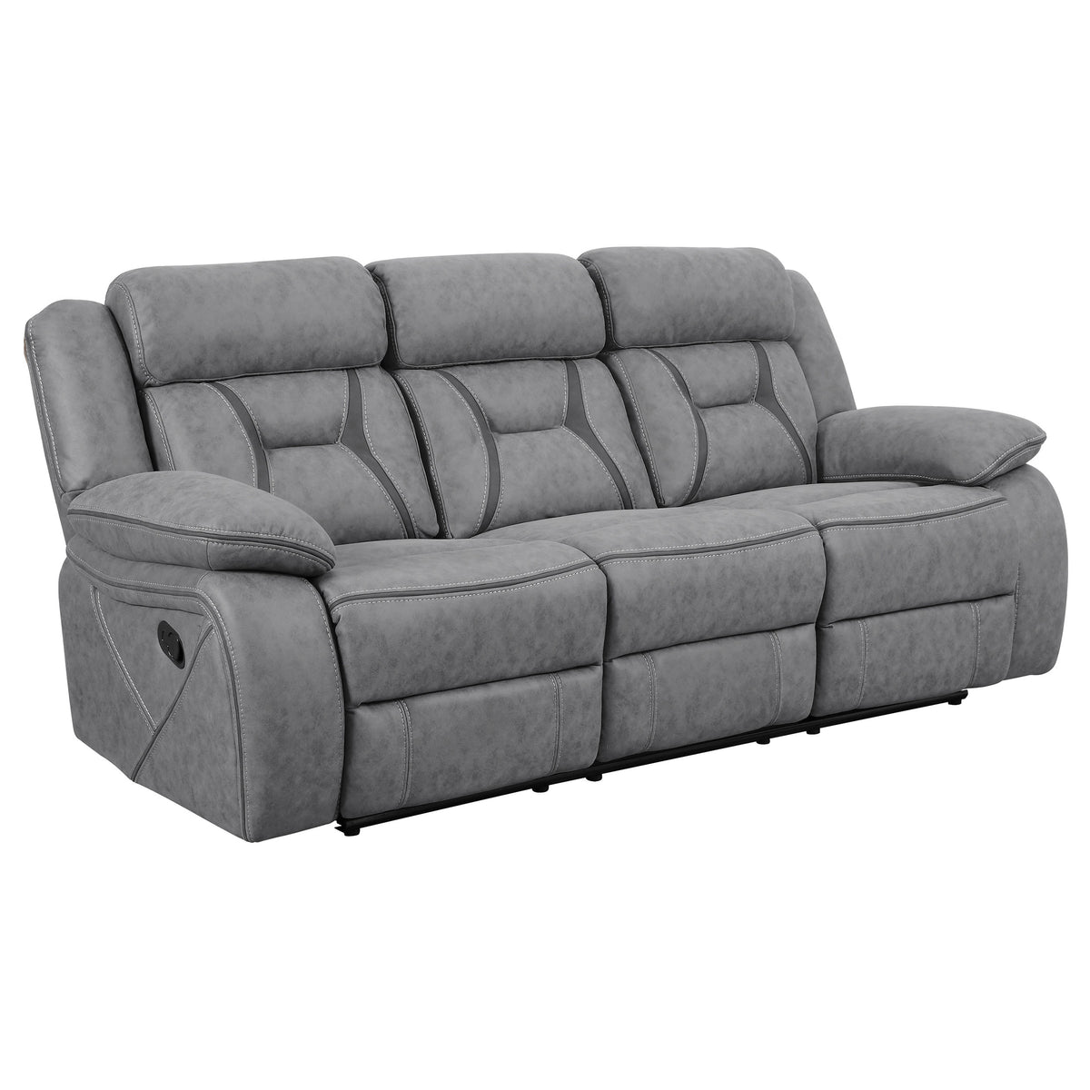 Best Furniture Outlet - Coaster - Higgins Upholstered Motion Reclining Sofa Grey - 602261
