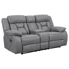 Best Furniture Outlet - Coaster - Higgins Upholstered Motion Reclining Loveseat Grey - 602262