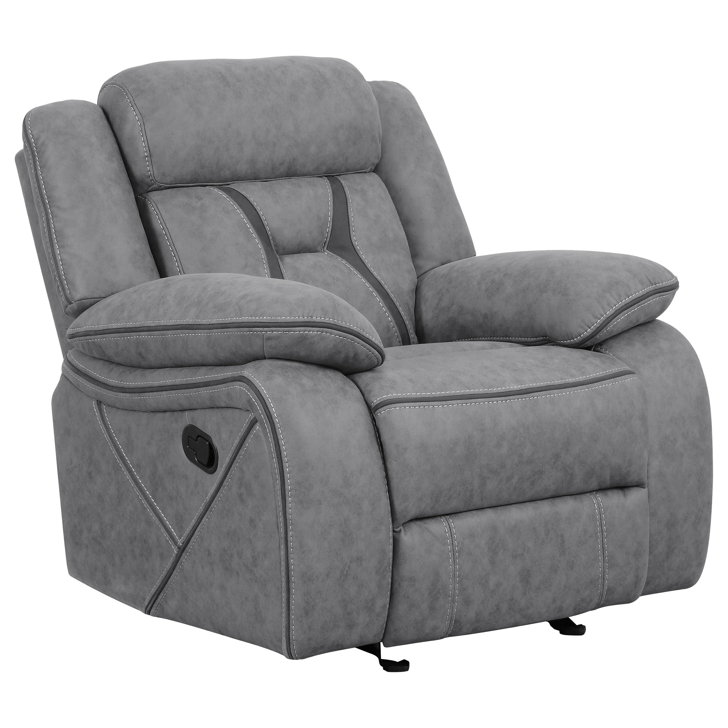 Best Furniture Outlet - Coaster - Higgins Upholstered Glider Recliner Chair Grey - 602263