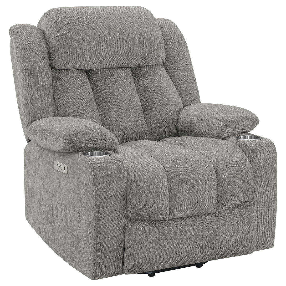 Best Furniture Outlet - Coaster - Houston Upholstered Power Lift Recliner Grey - 602284P