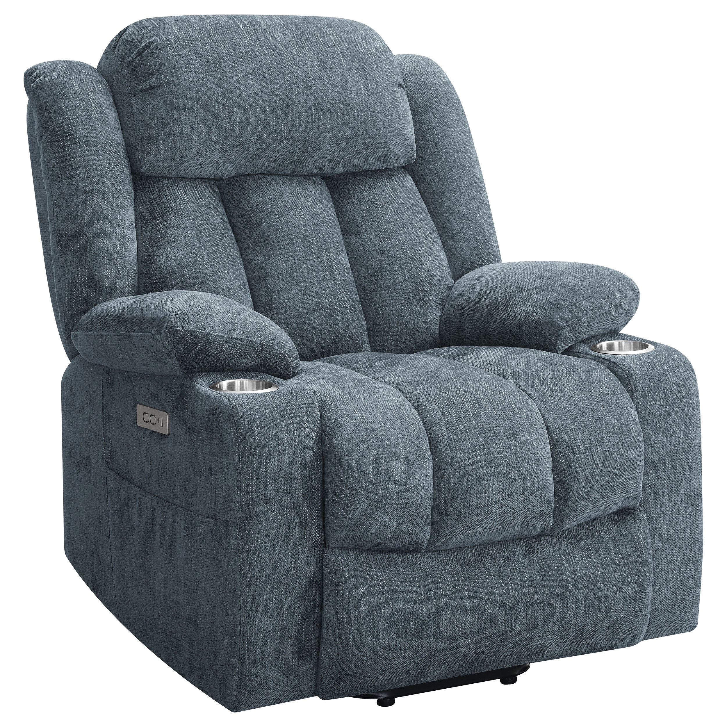 Best Furniture Outlet - Coaster - Houston Upholstered Power Lift Recliner Slate Blue - 602294P