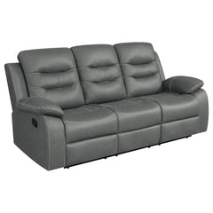 Best Furniture Outlet - Coaster - Nova Upholstered Padded Arm Reclining Sofa Dark Grey - 602531