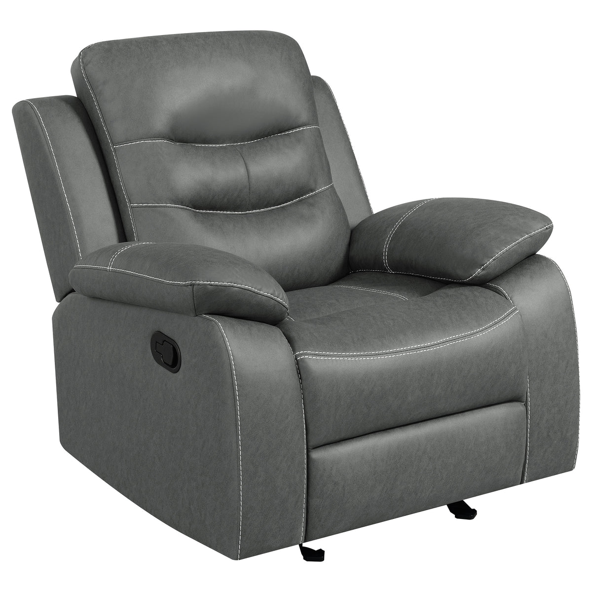 Best Furniture Outlet - Coaster - Nova Upholstered Padded Arm Glider Recliner Dark Grey - 602533