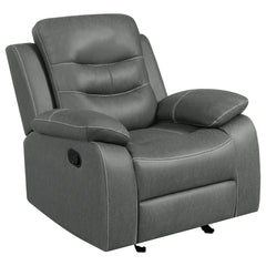 Best Furniture Outlet - Coaster - Nova Upholstered Padded Arm Glider Recliner Dark Grey - 602533