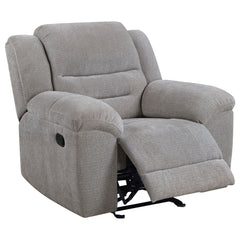 Best Furniture Outlet - Coaster - Gilson Chenille Upholstered Glider Recliner Chair Grey - 602553