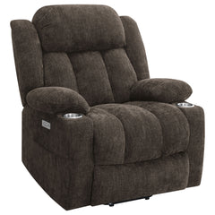 Best Furniture Outlet - Coaster - Houston Upholstered Power Lift Recliner Chair Dark Brown - 603233P