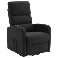 Best Furniture Outlet - Coaster - Amsdell Upholstered Power Lift Recliner with Remote Black - 603235P