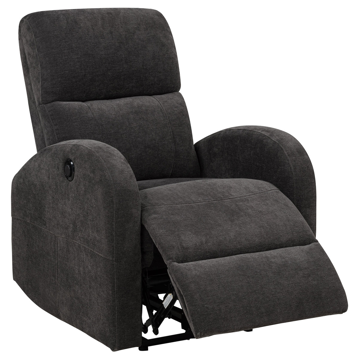 Best Furniture Outlet - Coaster - Grant Fabric Upholstered Power Recliner Chair Charcoal Grey - 603293P