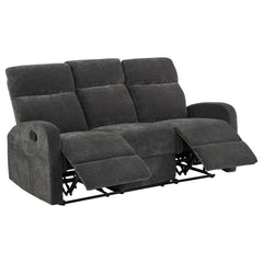 Best Furniture Outlet - Coaster - Hamilton Chenille Manual Reclining Sofa Charcoal Grey - 603374