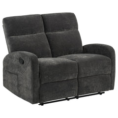 Hamilton Chenille Manual Reclining Loveseat Charcoal Grey