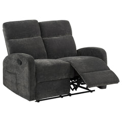 Best Furniture Outlet - Coaster - Hamilton Chenille Manual Reclining Loveseat Charcoal Grey - 603375