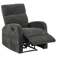 Best Furniture Outlet - Coaster - Hamilton Chenille Manual Recliner Charcoal Grey - 603376
