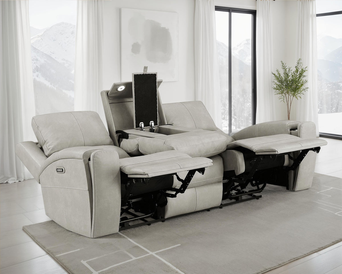Best Furniture Outlet - Coaster - Brickston Triple Power Reclining Sofa Grey - 603434PPP