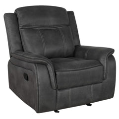 Best Furniture Outlet - Coaster - Lawrence Upholstered Padded Arm Glider Recliner Charcoal - 603506
