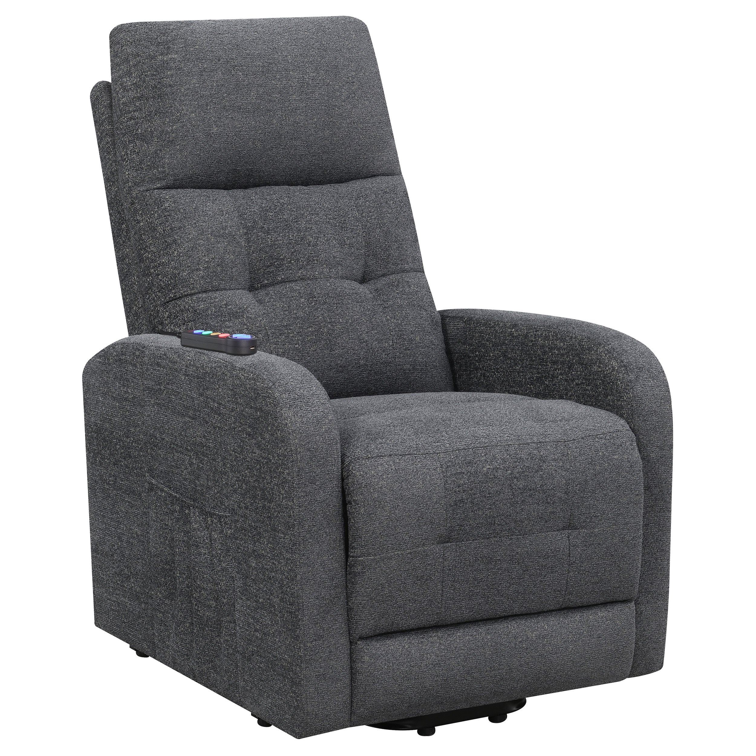 Best Furniture Outlet - Coaster - Howie Upholstered Power Lift Massage Chair Charcoal - 609403P