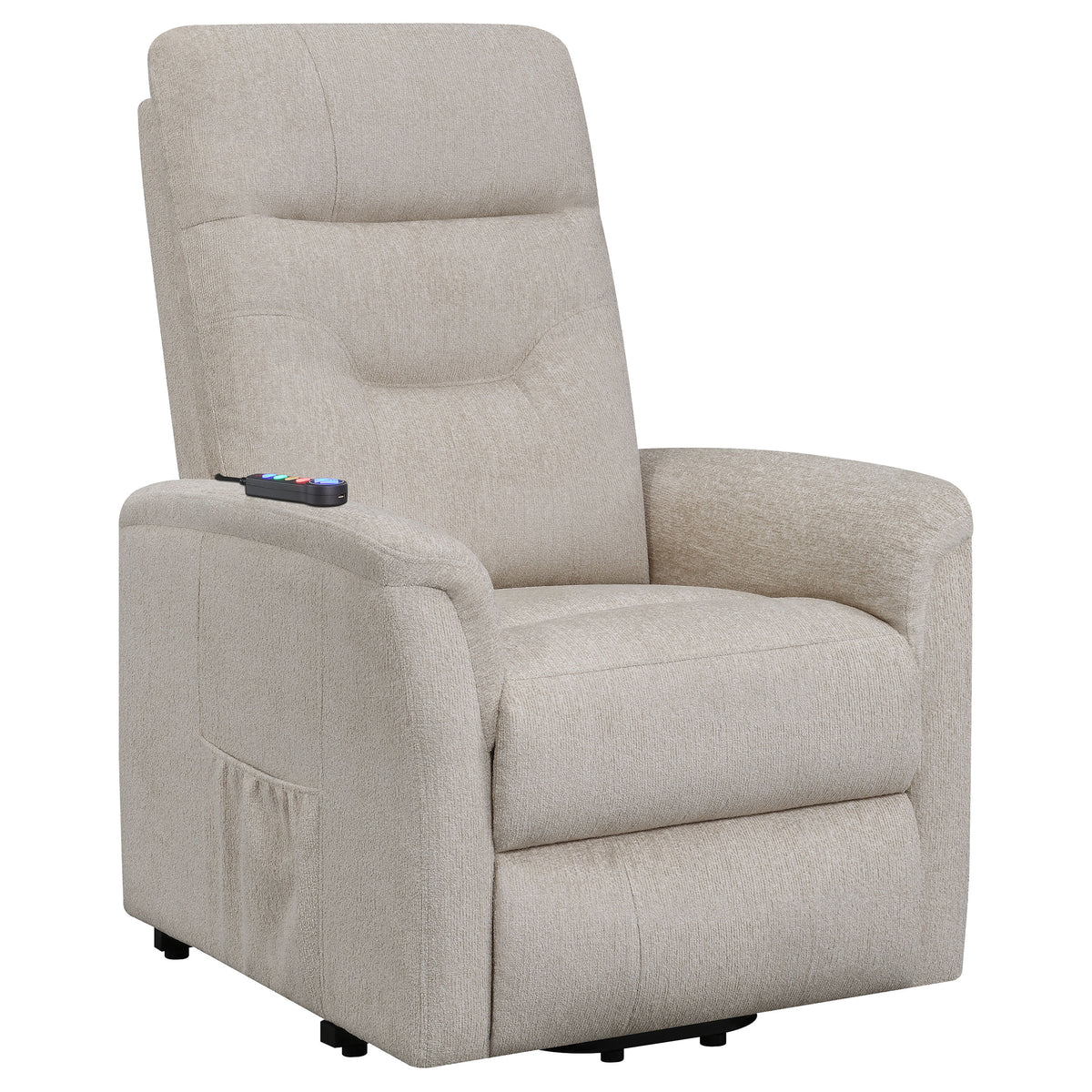 Best Furniture Outlet - Coaster - Henrietta Upholstered Power Lift Massage Chair Beige - 609405P