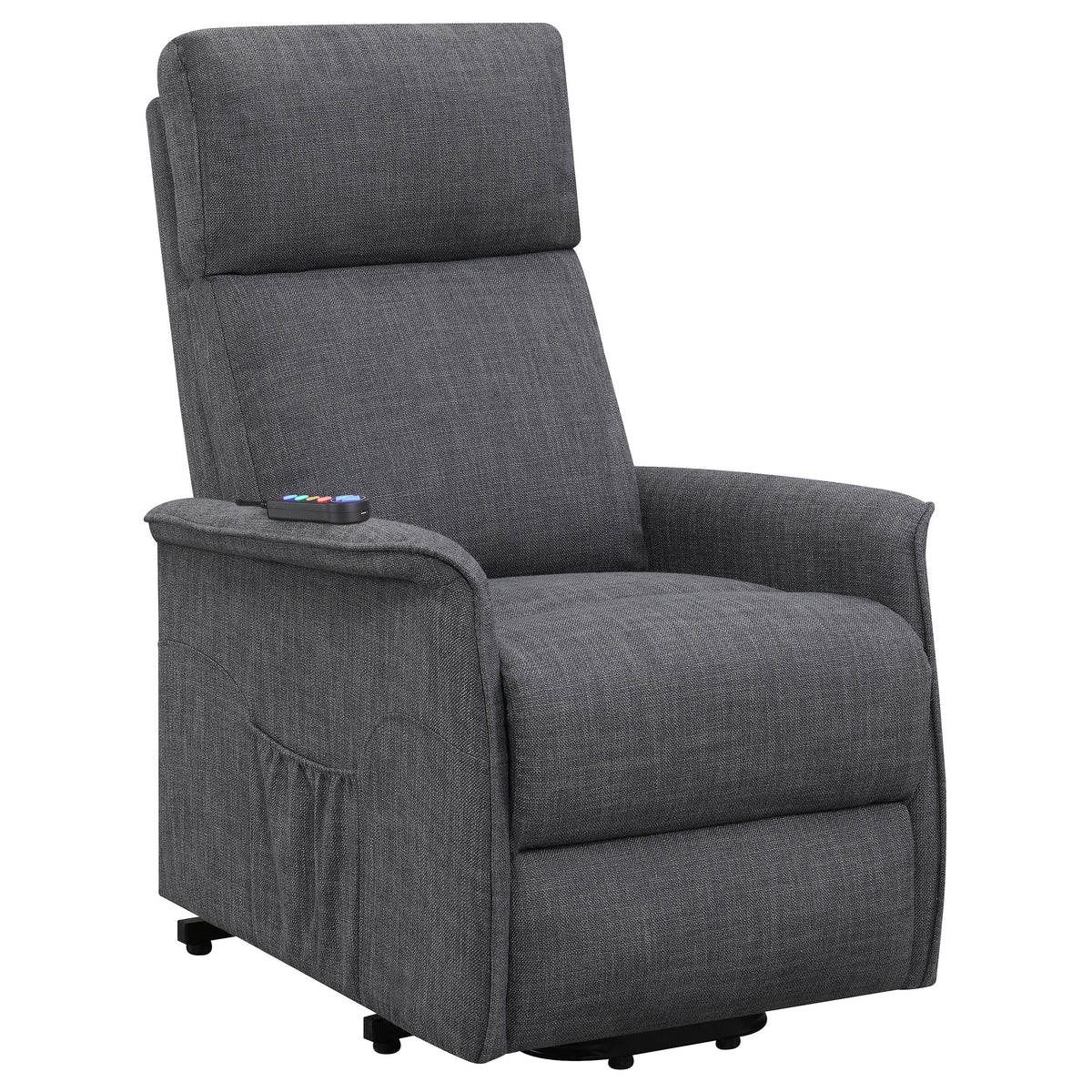 Best Furniture Outlet - Coaster - Herrera Upholstered Power Lift Massage Chair Charcoal - 609406P