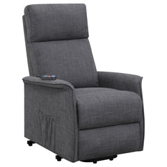 Best Furniture Outlet - Coaster - Herrera Upholstered Power Lift Massage Chair Charcoal - 609406P
