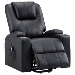 Best Furniture Outlet - Coaster - Armstrong Upholstered Power Lift Massage Recliner Black - 609475P