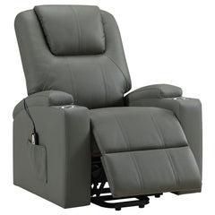 Best Furniture Outlet - Coaster - Armstrong Upholstered Power Lift Massage Recliner Grey - 609478P