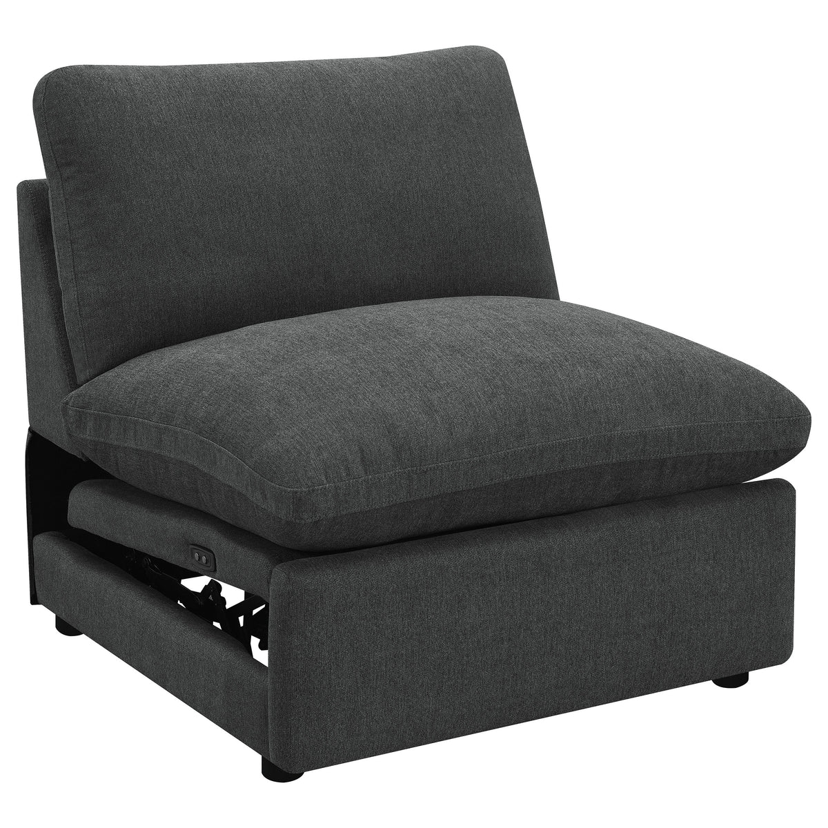 Best Furniture Outlet - Coaster - Collins Modular Power Armless Recliner Dark Grey - 609530ARP