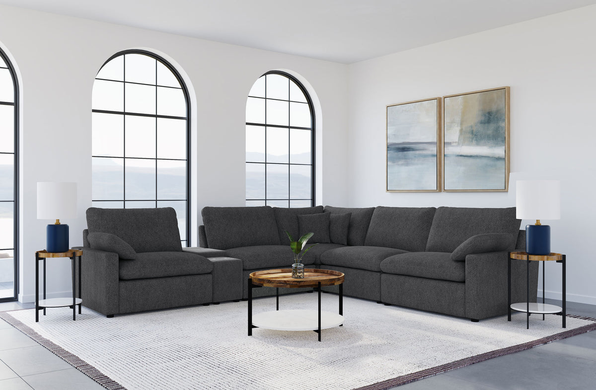 Best Furniture Outlet - Coaster - Collins 6-piece Modular Power Reclining Sectional Dark Grey - 609530P-SET