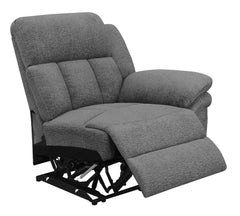 Best Furniture Outlet - Coaster - Bahrain Upholstered RAF Recliner Charcoal - 609540RR