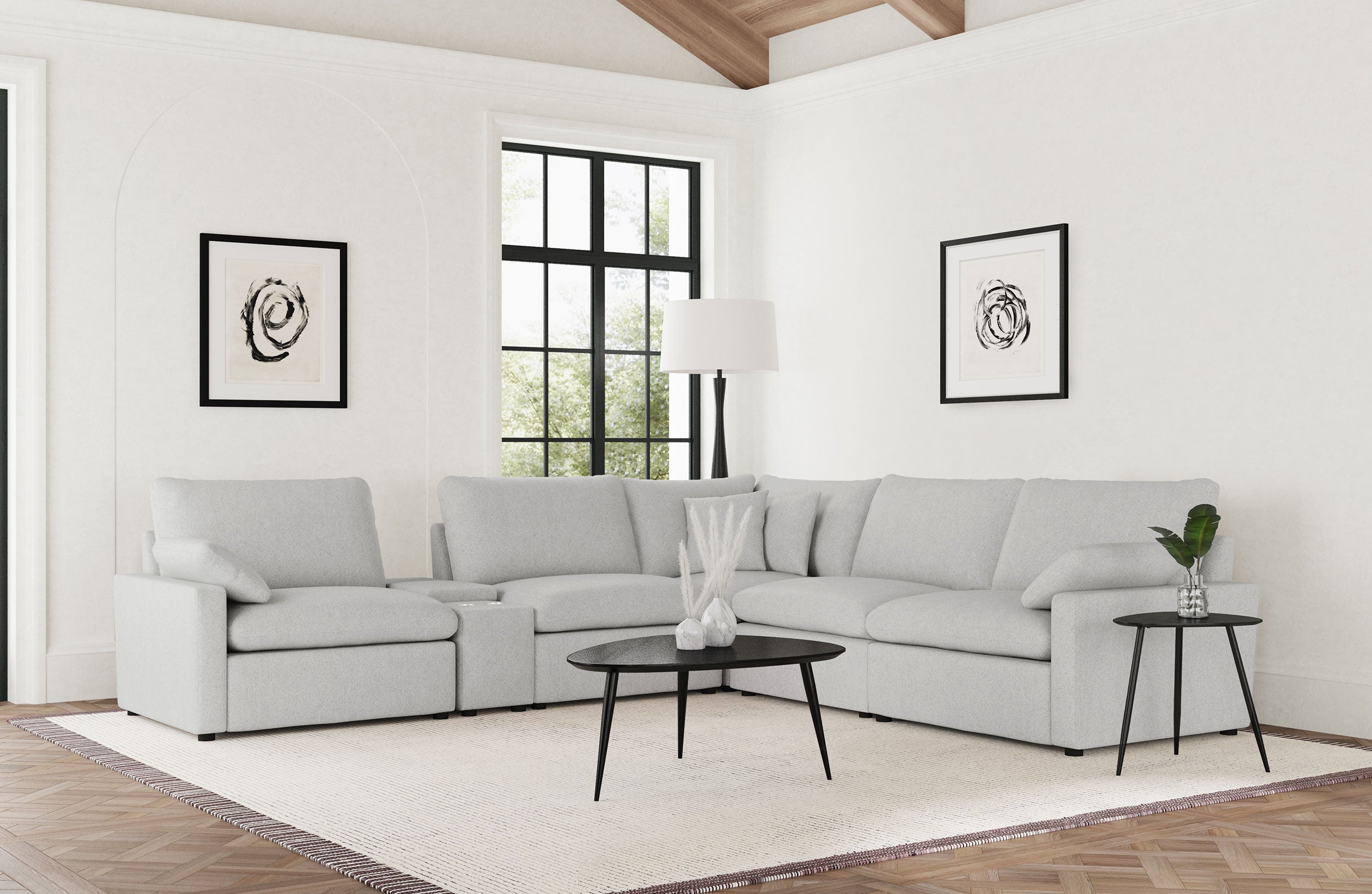 Best Furniture Outlet - Coaster - Collins 6-piece Modular Power Reclining Sectional Grey - 609560P-SET