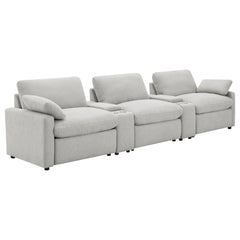 Best Furniture Outlet - Coaster - Collins 5-piece Power Reclining Home Theater Seating Grey - 609561PT