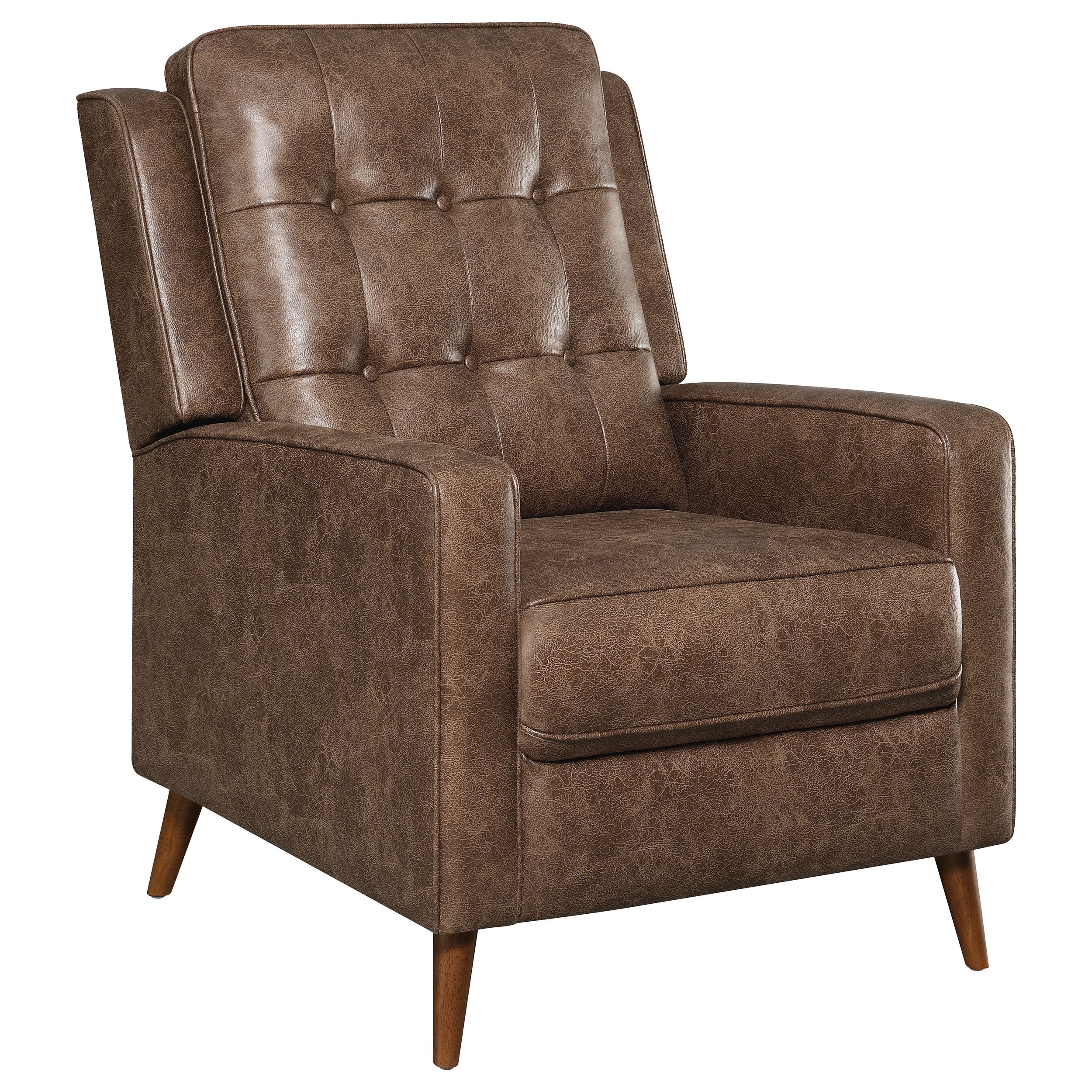Best Furniture Outlet - Coaster - Davidson Upholstered Tufted Push Back Recliner Brown - 609566