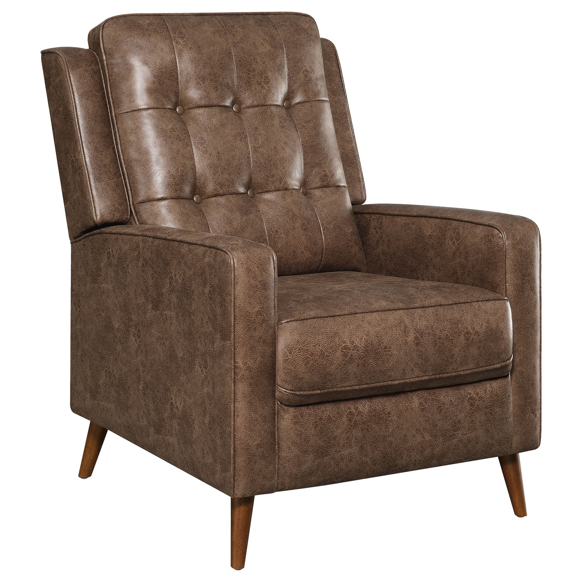 Best Furniture Outlet - Coaster - Davidson Upholstered Tufted Push Back Recliner Brown - 609566