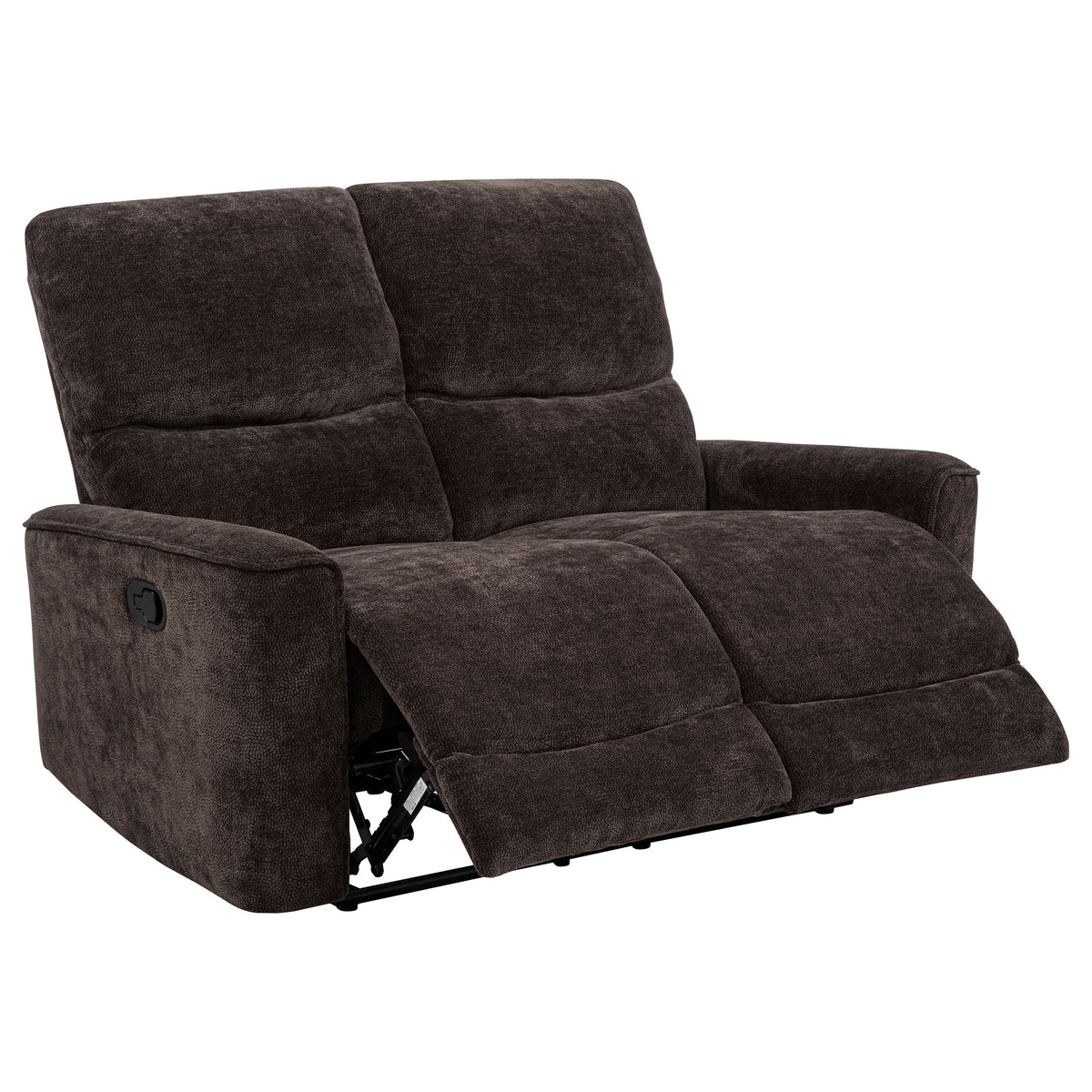 Best Furniture Outlet - Coaster - Navarro Chenille Upholstered Reclining Loveseat Dark Brown - 609572