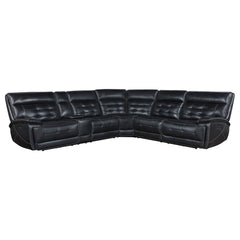 Best Furniture Outlet - Coaster - Hewitt Leather Upholstered Power Reclining Sectional Black - 609610PP