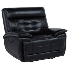 Best Furniture Outlet - Coaster - Hewitt Leather Upholstered Dual Power Recliner Chair Black - 609613PP