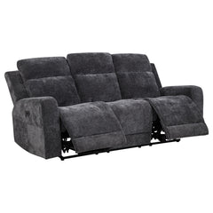 Best Furniture Outlet - Coaster - Kennett Chenille Upholstered Power Reclining Sofa Dark Grey - 610154P